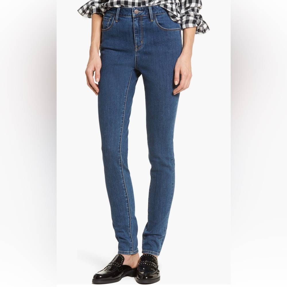 Treasure & Bond Charity high waist skinny jeans in Rain Dusk blue